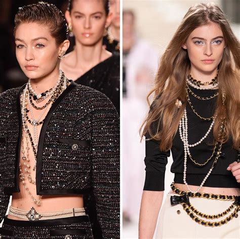 chanel chain belt catwalk|Chanel hip belts.